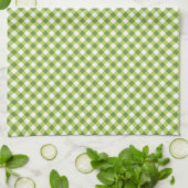Linge De Cuisine Vert Gingham Blanc Simple (Plié)