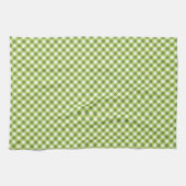 Linge De Cuisine Vert Gingham Blanc Simple (Horizontal)