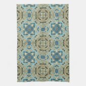 Linge De Cuisine Vert gris Turquoise bleu ocre Hip Bohême Bali Art (Vertical)