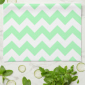 Linge De Cuisine Vert menthe chevron (Plié)