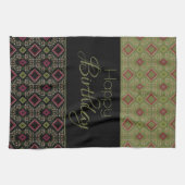 Linge De Cuisine Vert Noir Et Olive (Horizontal)