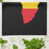 Linge De Cuisine Vert, or et drapeau rouge de l'Afrique (Plié)