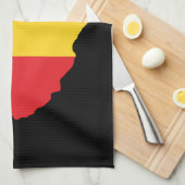 Linge De Cuisine Vert, or et drapeau rouge de l'Afrique (Quart Plié)
