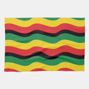 Linge De Cuisine Vert, or (jaune) et drapeau de couleurs rouges