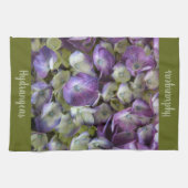 Linge De Cuisine Vert pourpre et crème Hydrangée Belle florale (Horizontal)