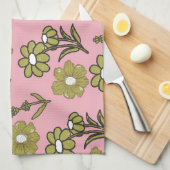 Linge De Cuisine Vert rose Tropical Floral Botanique Printemps été (Quart Plié)