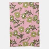Linge De Cuisine Vert rose Tropical Floral Botanique Printemps été (Vertical)