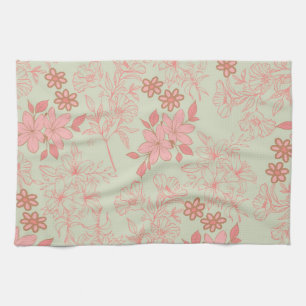 Linge De Cuisine Vert rose Tropical Floral Botanique Printemps Été