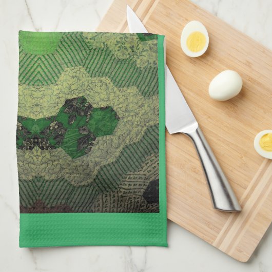 Linge De Cuisine Vert surface (Quart Plié)