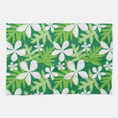 Linge De Cuisine Vert tropical blanc (Horizontal)