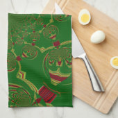 Linge De Cuisine Vert vintage (Quart Plié)