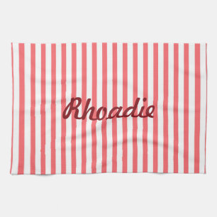 Linge De Cuisine vertical rose et blanc