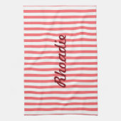 Linge De Cuisine vertical rose et blanc (Vertical)