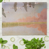 Linge De Cuisine Vestige d'Ibis survolant les zones humides, les oi (Plié)