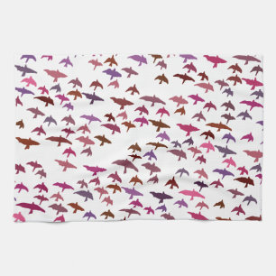 Linge De Cuisine Vestige d'oiseaux en rose et pourpre
