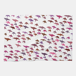Linge De Cuisine Vestige d'oiseaux en rose et pourpre