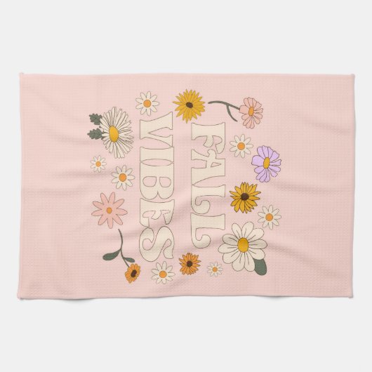 Linge De Cuisine Vibes de automne roses (Horizontal)