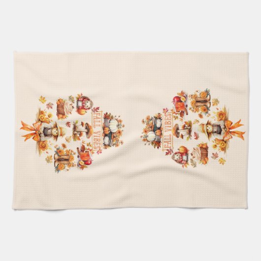 Linge De Cuisine Vibes de chute d'aquarelle (Horizontal)