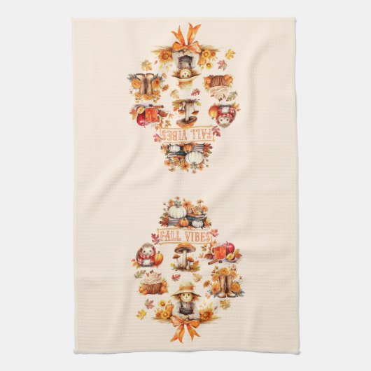 Linge De Cuisine Vibes de chute d'aquarelle (Vertical)