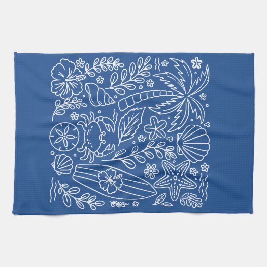 Linge De Cuisine Vibes de Plage Tropicale (Horizontal)