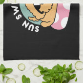 Linge De Cuisine Vibes d'été Chien - Chiot flottant avec lunettes d (Plié)