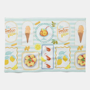 Linge De Cuisine Vibes d'été méditerranéen