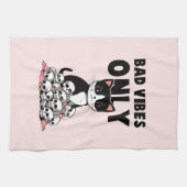 Linge De Cuisine Vibes incorrectes uniquement - Chat et crânes (Horizontal)