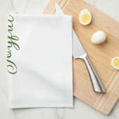 Linge De Cuisine Vibes joyeux Noël vert nom de famille (Quart Plié)