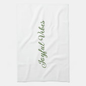 Linge De Cuisine Vibes joyeux Noël vert nom de famille (Vertical)