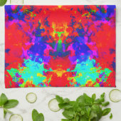 Linge De Cuisine Vibrant Couleurs vives Art Motif (Plié)