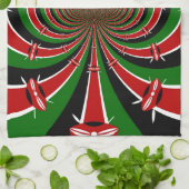 Linge De Cuisine Vibrant Kenya Vision : Drapeau kényan en miroir (Plié)