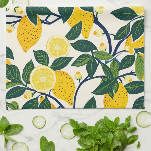 Linge De Cuisine Vibrant Lemon Grove (Plié)