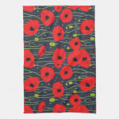 Linge De Cuisine Vibrant Modern Red Poppies Pattern Art (Vertical)