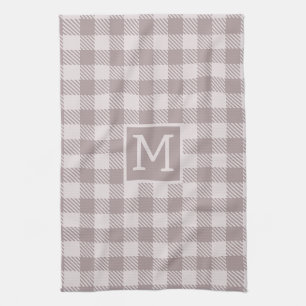 Linge De Cuisine Vichy à carreaux de buffle Monogram beige 