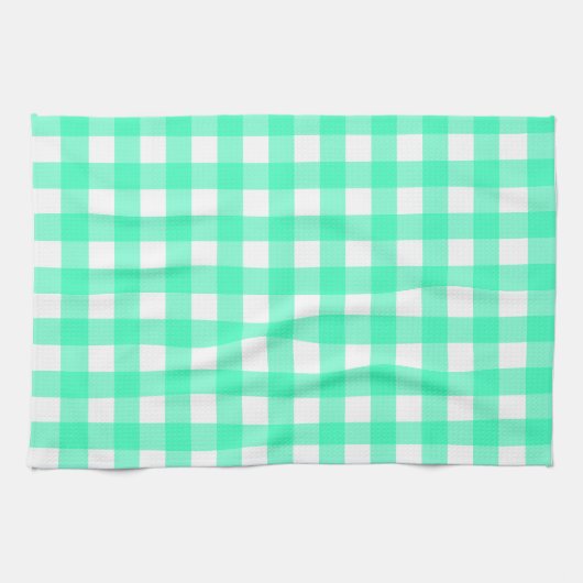 Linge De Cuisine Vichy Bleu Turquoise (Horizontal)