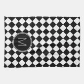 Linge De Cuisine Vichy Noir et Blanc Rétro (Horizontal)