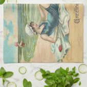 Linge De Cuisine Victorian Beach Swim Girl Ocean Summer Vacances (Plié)