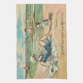 Linge De Cuisine Victorian Beach Swim Girl Ocean Summer Vacances (Vertical)