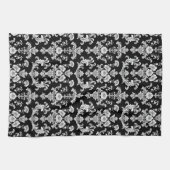 Linge De Cuisine Victorian Black and White Damask Pattern (Horizontal)