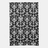 Linge De Cuisine Victorian Black and White Damask Pattern (Vertical)