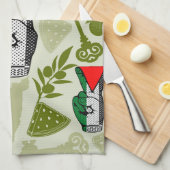 Linge De Cuisine Victory Sign Hand Resistance Red Triangle Symbol (Quart Plié)