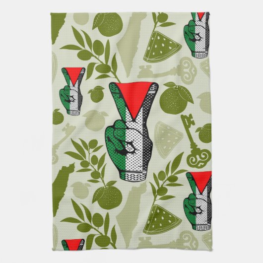 Linge De Cuisine Victory Sign Hand Resistance Red Triangle Symbol (Vertical)