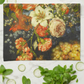 Linge De Cuisine Vie morte avec fleurs et fruits (Plié)