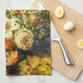 Linge De Cuisine Vie morte avec fleurs et fruits (Quart Plié)