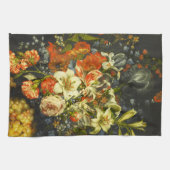 Linge De Cuisine Vie morte avec fleurs et fruits (Horizontal)