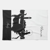 Linge De Cuisine Vience noir et blanc Italie (Horizontal)