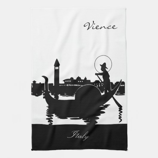Linge De Cuisine Vience noir et blanc Italie (Vertical)