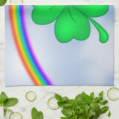 Linge De Cuisine Vierblättriges Kleeblatt mit Regenbogen (Plié)