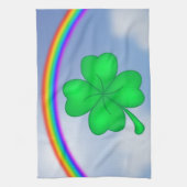 Linge De Cuisine Vierblättriges Kleeblatt mit Regenbogen (Vertical)