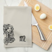 Linge De Cuisine Vierge du zodiaque doré (Quart Plié)